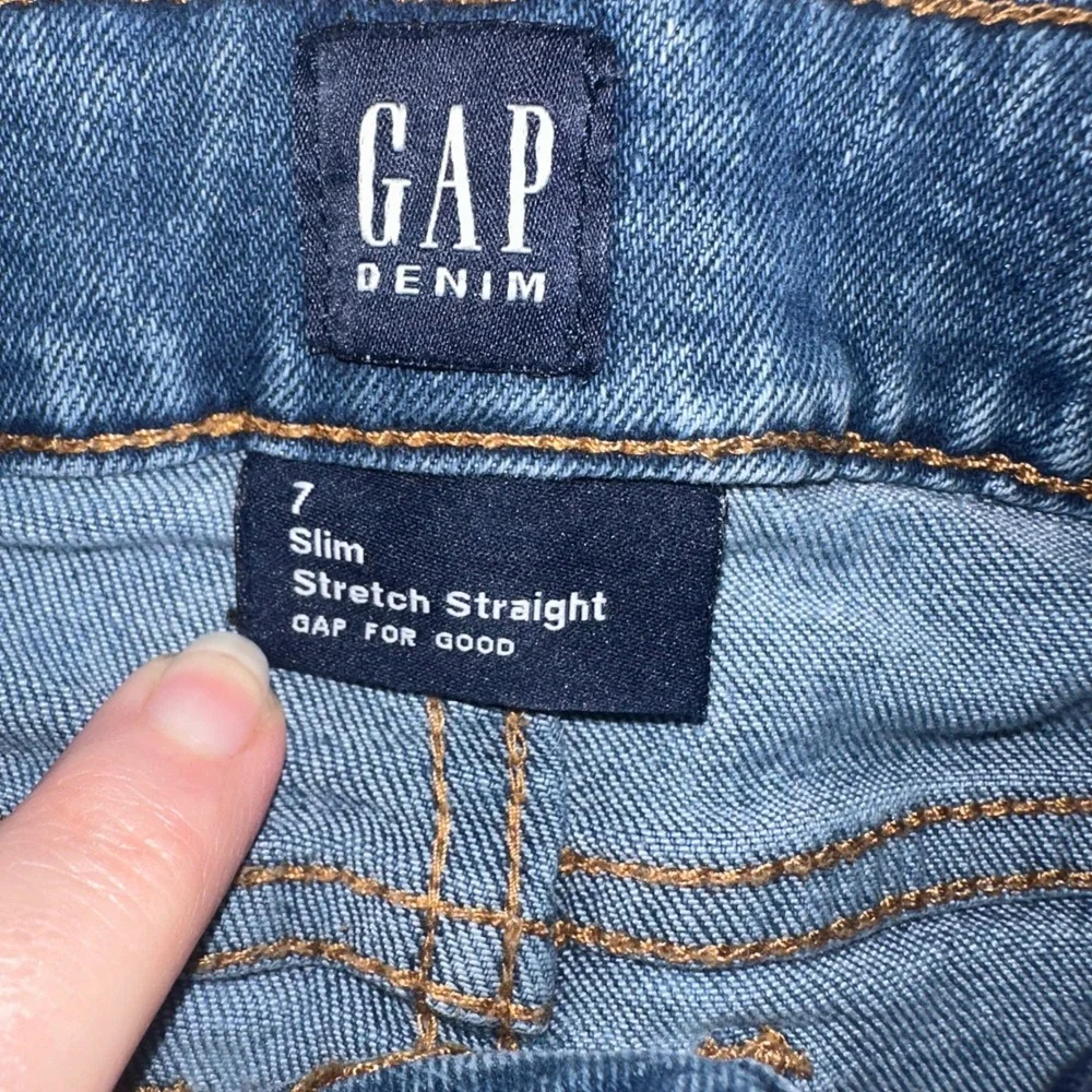 Gap Kids Boys Size 7 Slim Stretch Straight Leg Jeans Medium Blue Wash Denim‎
